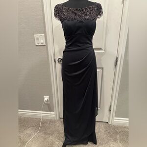Xscape Long Evening Dress - Dark Grey